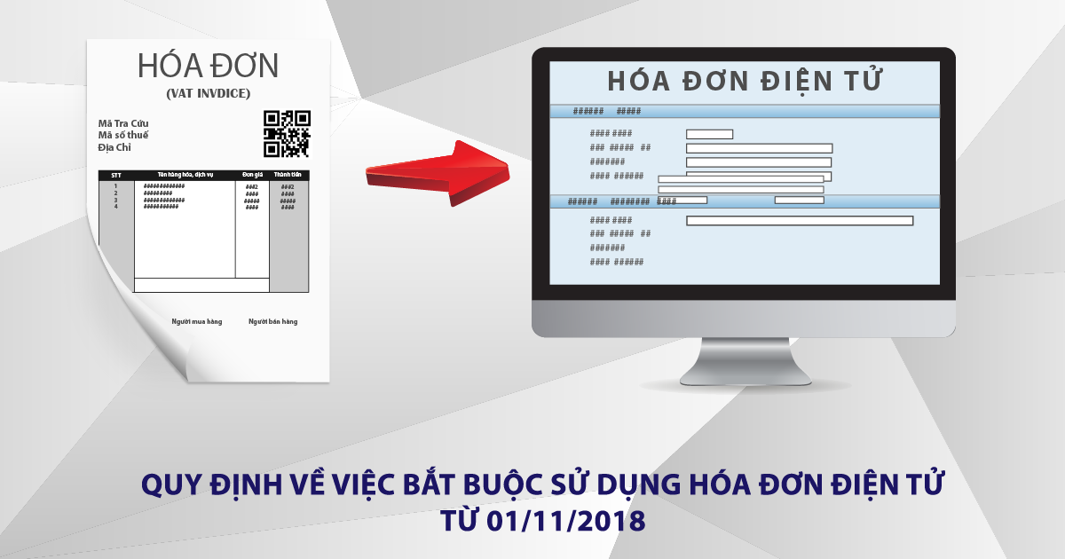 Quy định về việc bắt buộc sử dụng hóa đơn điện tử từ 01/11/2018