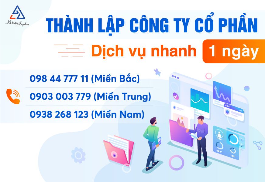 Dịch vụ thành lập công ty cổ phần - 250.000đ, Từ 3 Ngày Xong